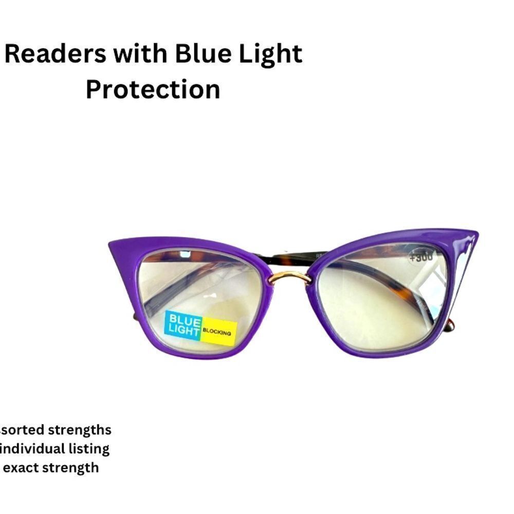 💼 Readers with Blue Light Protect. We Purple  Frames Contemporary Cat Eye